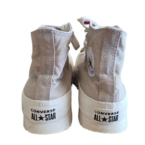 Converse Chuck Taylor AllStar Lugged High-Top Chunky Greige Sneaker Shoes Sz 9.5 - Picture 7 of 12